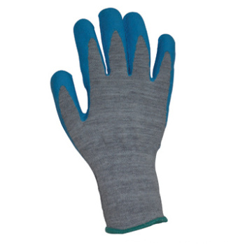 10g String Knit Liner Blue Latex Rough Finish Glove-5227